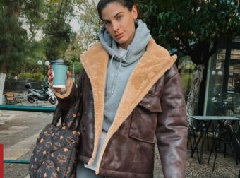 Η Χριστίνα Μπόμπα βρήκε το πιο ζεστό jacket και το φόρεσε με κολάν