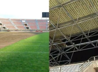 Εικόνες κατάρρευσης και απαξίωσης: Εκκενώθηκε το Παγκρήτιο Στάδιο στο Ηράκλειο – Αποκολλήθηκε τμήμα του στεγάστρου ενώ μέσα υπήρχαν αθλητές (video)