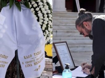 Κηδεία Ηλία Λογοθέτη: Τραγικές φιγούρες ο γιος του Αλέξανδρος και η σύζυγός του – Πλήθος ηθοποιών στο τελευταίο αντίο