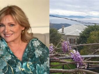 Μαρία Καβογιάννη: Πέτρινο με τεράστιο κήπο και μαγευτική θέα από το βουνό – Φωτογραφίες από το εξοχικό της στο Πήλιο