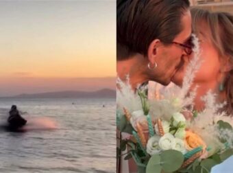 Παντρεύτηκαν ξανά: Με τζετ σκι η άφιξη της νύφης στην παραλία – Ο χορός του γαμπρού ημίγuμνος και το ξεσάλωμα στο γλέντι μέχρι το πρωί