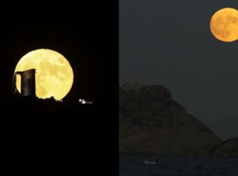 Εικόνες που μαγεύουν: Δείτε ζωντανά την εικόνα από την «Μπλε «Σελήνη» στο Σούνιο (βίντεο)