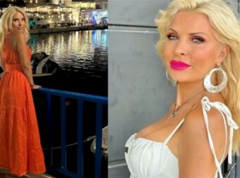Νυχτοπερπατήματα για την Ελένη Μενεγάκη: Συνεχίζει να εντυπωσιάζει με την παρουσία της τους ντόπιους της Άνδρου (photo)