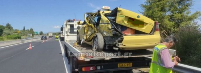 Σοκαριστικό τροχαίο στην Εθνική: Φορτηγό συγκρούεται με ταξί, οικογένεια σώζεται θαυματουργικά!