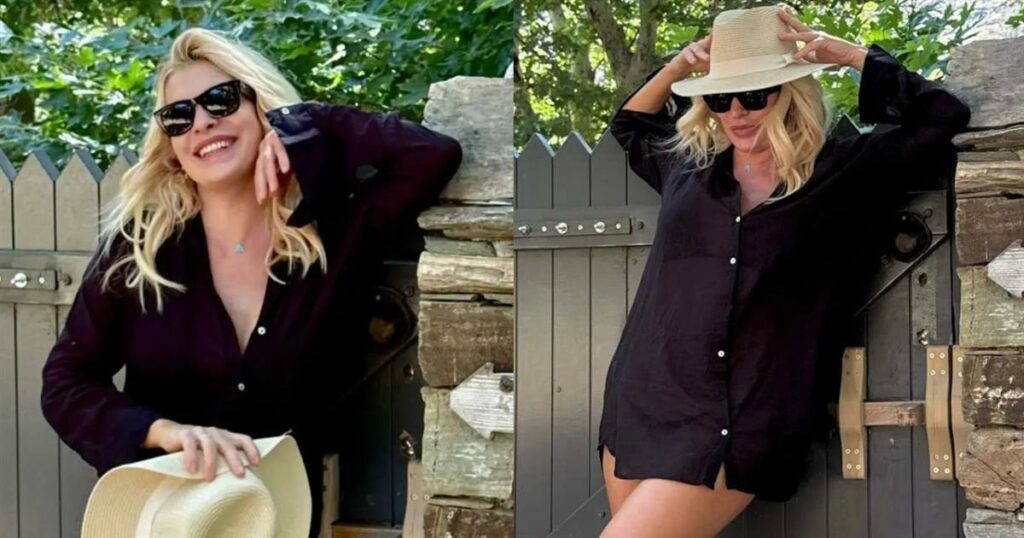 Η Ελένη Μενεγάκη: Λαμπερή και φυσική, με casual chic εμφάνιση υπό τον φακό του γιου της!