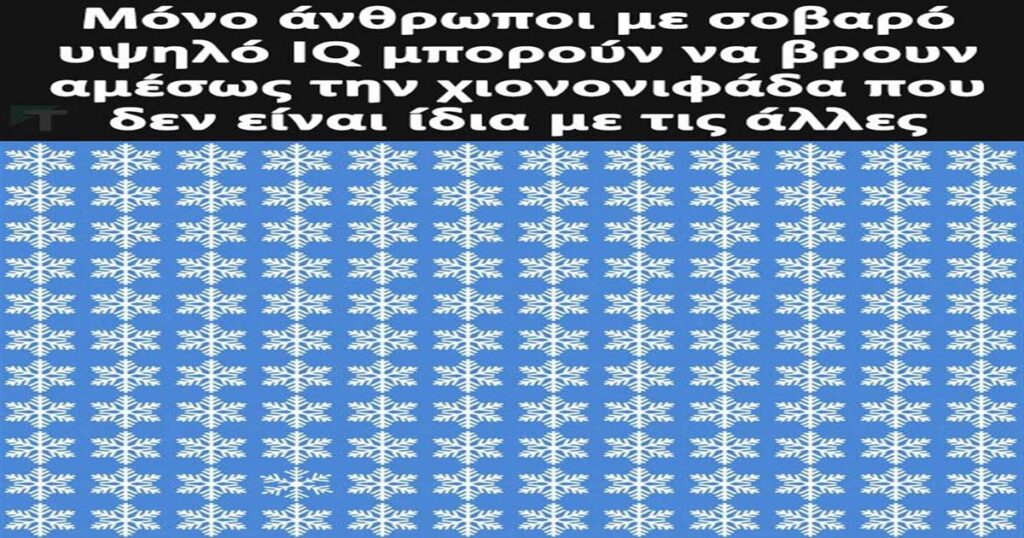 “Έχεις υψηλό IQ; Βρες την ξεχωριστή χιονονιφάδα σε χρόνο ρεκόρ!”