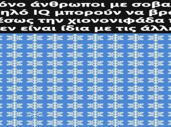 “Έχεις υψηλό IQ; Βρες την ξεχωριστή χιονονιφάδα σε χρόνο ρεκόρ!”