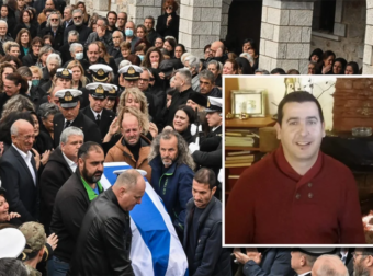 Σπαρακτικές στιγμές στην κηδεία του λιμενικού – Οι προτάσεις Κικίλια για στήριξη της οικογένειας