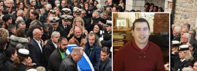 Σπαρακτικές στιγμές στην κηδεία του λιμενικού – Οι προτάσεις Κικίλια για στήριξη της οικογένειας