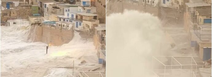 Εντυπωσιακές σκηνές από τη Μάλτα: Πρωτόγνωρη κακοκαιρία με τη θάλασσα να «καταπίνει» την πόλη.