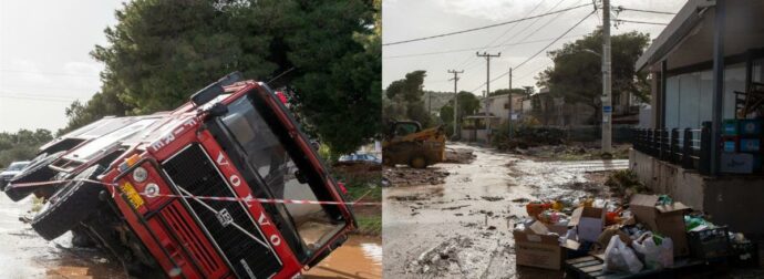 Καταιγίδα στην Αττική: Ορμητικός χείμαρρος απείλησε οικογένεια σε σπίτι – Τα Νότια Προάστια πλημμυρισμένα.