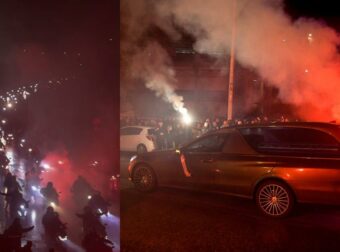 Νέα βίντεο και συγκλονιστικές στιγμές στην υποδοχή των οπαδών του ΠΑΟΚ προς τα αδικοχαμένα αδέλφια τους.