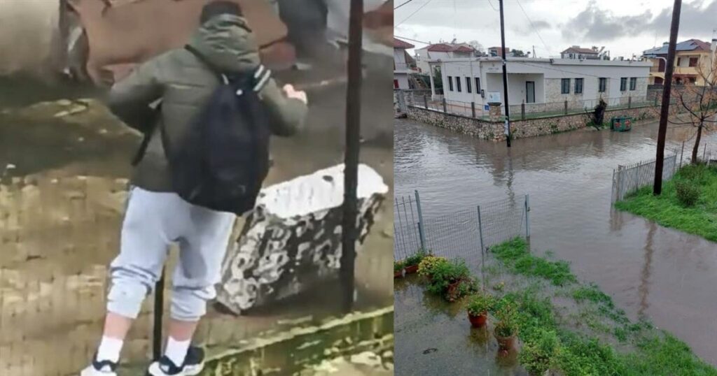 Καταιγίδα στην Καρδιά του Νεοχωρίου: Δρόμοι Ποτάμια και Παιδιά σε Κίνδυνο!