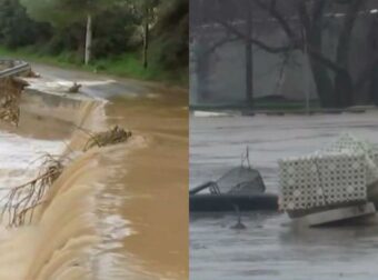 Καταρρακτώδεις βροχές: Το ρέμα Βαλανάρη στα Σπάτα ξεχειλίζει – Οδοί-ποτάμια στον Αγιόκαμπο!