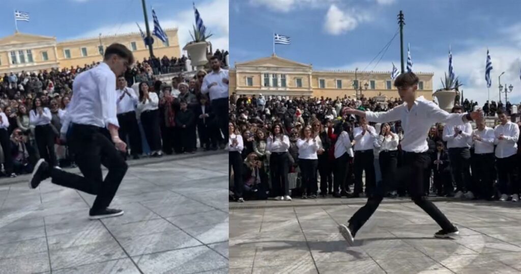 Ένας λεβέντης μαθητής χορεύει ζεϊμπέκικο και γίνεται viral στο Σύνταγμα!