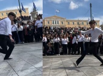 Ένας λεβέντης μαθητής χορεύει ζεϊμπέκικο και γίνεται viral στο Σύνταγμα!