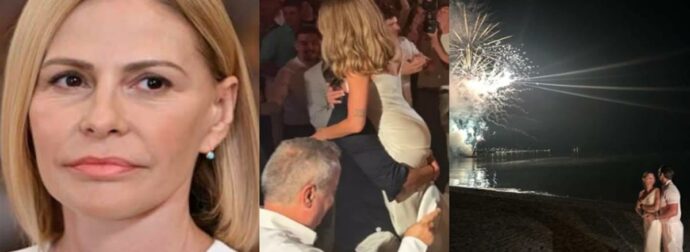 Τζένη Μπαλατσινού: Με κίτρινη μάξι τουαλέτα στο ελληνικό γλέντι για τον γάμο της κόρης της στη Μεσσηνία
