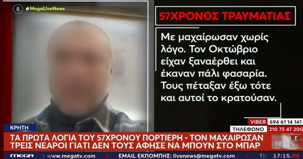 «Συγκλονιστική αφήγηση 57χρονου πορτιέρη στην Κρήτη: Τρεις νεαροί με σημάδευαν με πιστόλια»
