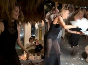 Ξεσάλωσε στη Μύκονο η Βίκυ Καγιά: Χόρεψε αισθησιακό τσιφτετέλι πάνω στις καρέκλες και έσπαγε πιάτα (Βίντεο)