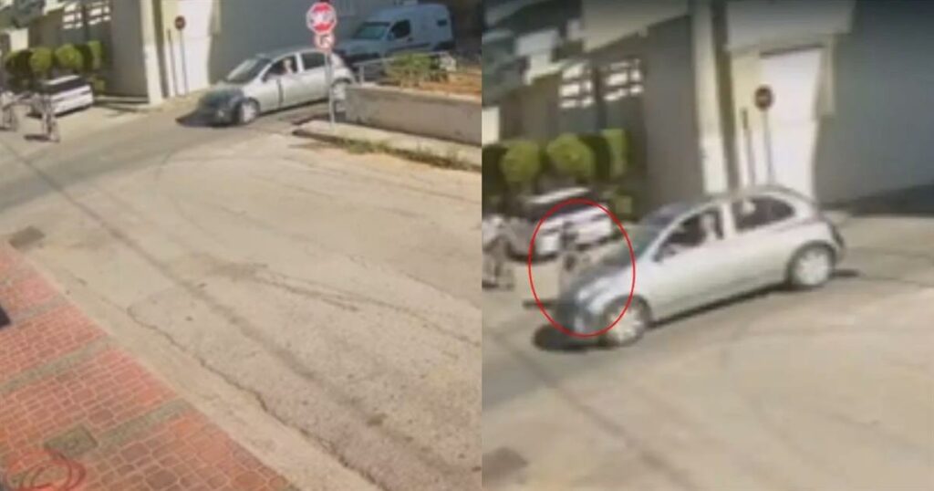 Στιγμές αγωνίας στο Κορωπί: Καρέ καρέ η στιγμή που αμάξι χτυπάει παιδί με ποδήλατο που κινούταν ανάποδα στον δρόμο