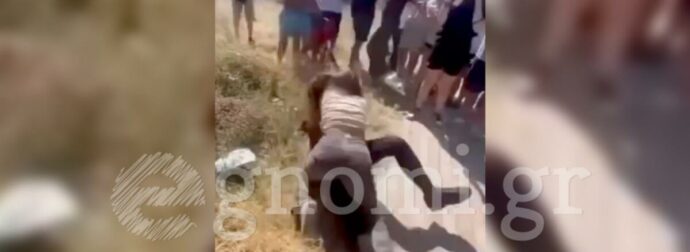 Άγριο ξύλο μεταξύ μαθητριών έξω από σχολείο – Ζητωκραύγαζαν και τραβούσαν βίντεο – Πέφτει και τη χτυπούν άγρια συμμαθητές της (video)