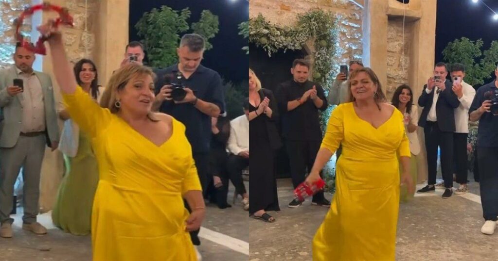 Βίκυ Σταυροπούλου: Ο ξέφρενος χορός αλά «Είσαι το Ταίρι μου» στον γάμο της Δανάης Μπάρκα (Βίντεο)