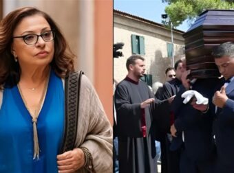 Συγκινεί το αποθεωτικό στεφάνι της Χαρούλας Αλεξίου στην κηδεία της Μαίρης Λίντα
