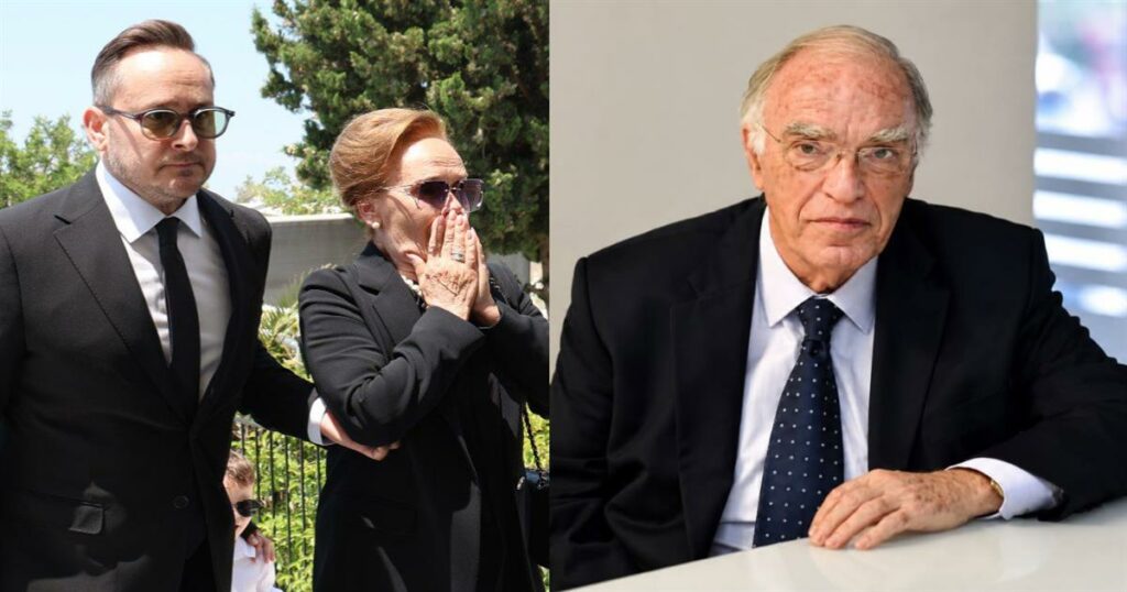 Βασίλης Λεβέντης: Σπαραγμός στην κηδεία του – Τραγική φιγούρα η σύζυγός του, Νατάσα Μεντεσίδου (video)