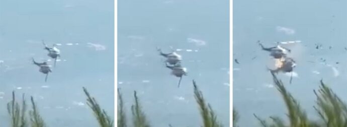 Δείτε τη στιγμή της σύγκρουσης των δύο ελικοπτέρων στην Ψάθα