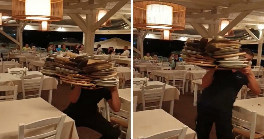 Χαμός με το νέο challenge στο TikTok: Σερβιτόρος σηκώνει δίσκο-«βουνό» και στα σχόλια έγινε το έλα-να-δεις