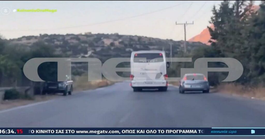 Βίντεο – ντοκουμέντο από τη στιγμή που λεωφορείο κάνει προσπέραση σε Ι.Χ. στην Κρήτη