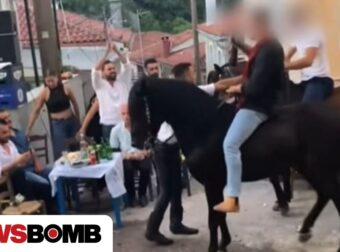 Μυτιλήνη: Έντονες αντιδράσεις προκαλεί βίντεο με άλογα που περπατούν σε σπασμένα γυαλιά σε πανηγύρι