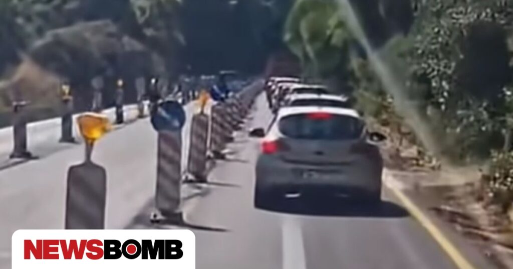 ΒΟΑΚ: Βανάκι μπήκε στη λωρίδα των έργων για να προσπεράσει φορτηγό
