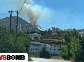 Φωτιά στις Λεύκες Πάρου: Επιχειρούν έξι εναέρια μέσα – Δείτε βίντεο